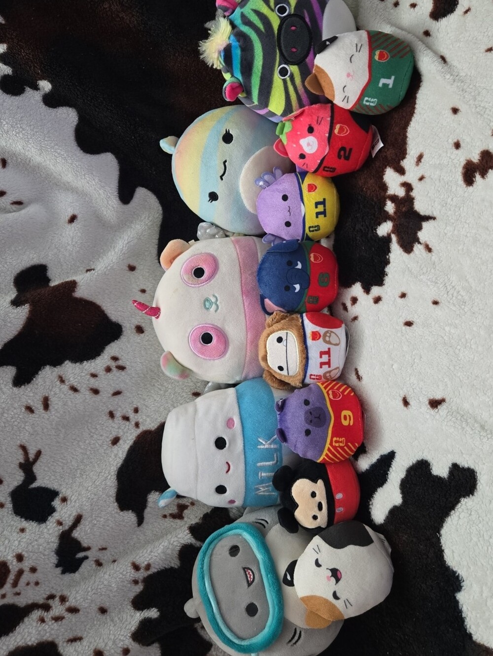 Squishmallows Pastel Rainbow & Multicolor Plush Lot